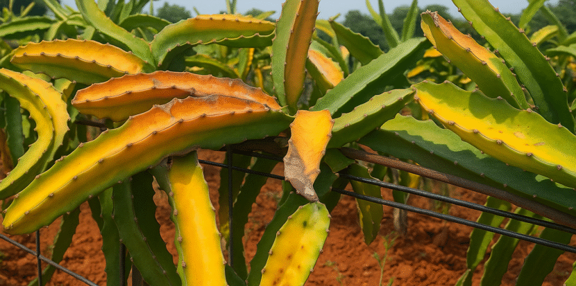 dragon fruit plant sunburn
