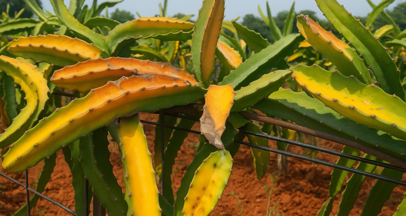 dragon fruit plant sunburn
