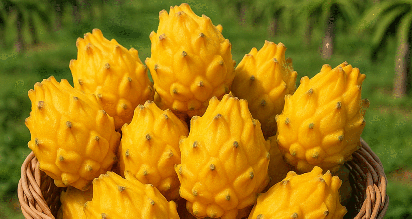 lot of equadar palora yellow dragon fruits